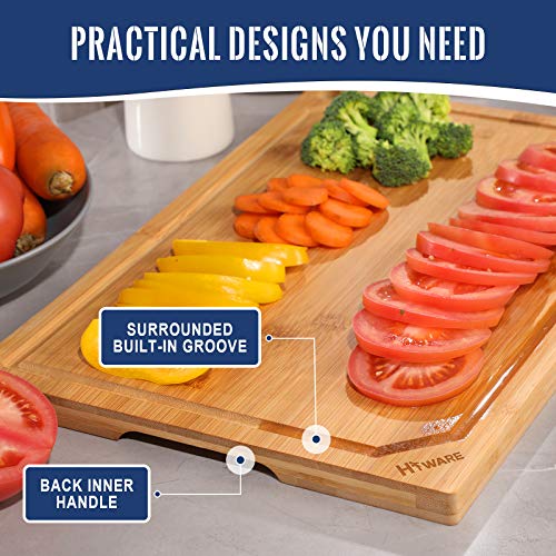 4 Piece Extra Large Bamboo Cutting Boards Set for Kitchen