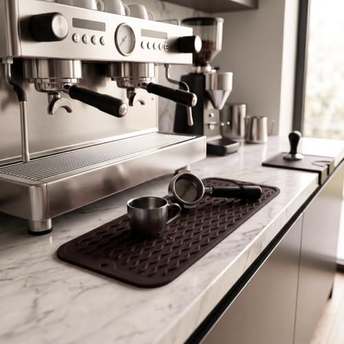 Silicone Dish Drying Mat for Multiple Usage (Coffee / 17"L x 6"W)