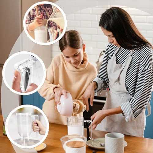 2 Pcs Handheld Batter Dispenser Squeeze Handle 4 Cups (White)