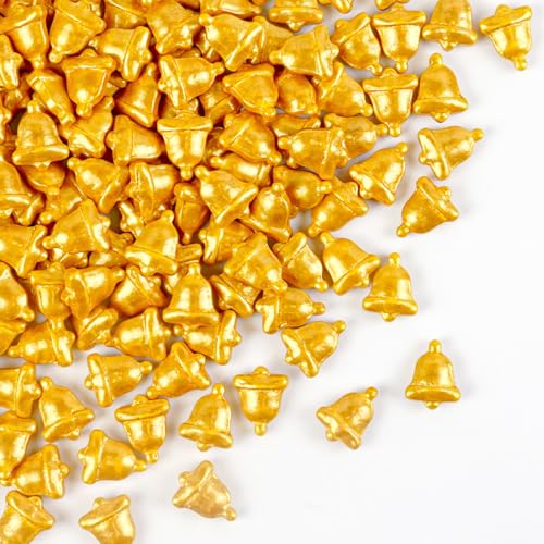 Edibles Gold Bells Sprinkles for Cake Decorating (Christmas Bells Sprinkles)