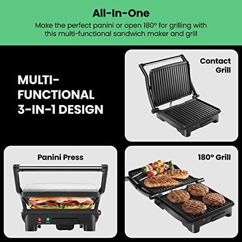 Panini Press Grill and Gourmet Sandwich Maker Non (4 Slice - Standard)