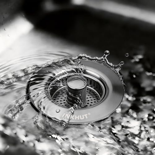 Upgraded 3 in 1 Kitchen Sink Drain Strainer (Dark Grey)