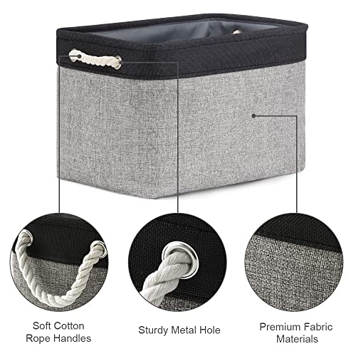 Storage Basket for Organizing (Black&Grey / 3PCS/Large Cube - 16L×12W×12H)