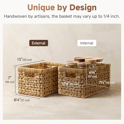 Wicker Baskets (Natural (Water Hyacinth) / 2x 13"L x 8¼"W x 7"H)