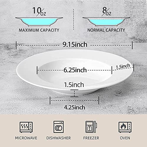 10 Ounce Pasta Bowls Set of 4 (9.15 inch)