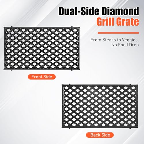 17.5" Dual Sided Diamond Sear Grill Grates for Weber Spirit 200 Series (17.5“ x 10.2", 1 Pack)