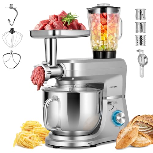 6-in-1 Stand Mixer, 8.5-Quart Tilt-Head Mixer, 10 Speeds, Silver (6-in-1 / Silver)