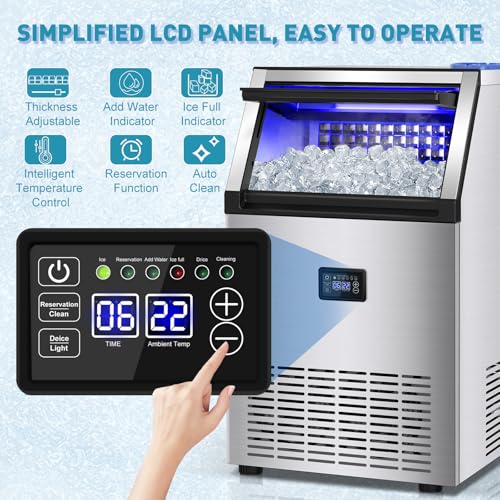 Commercial Ice Maker Machine (Clear Ice Cubes - 175LBS/24H)