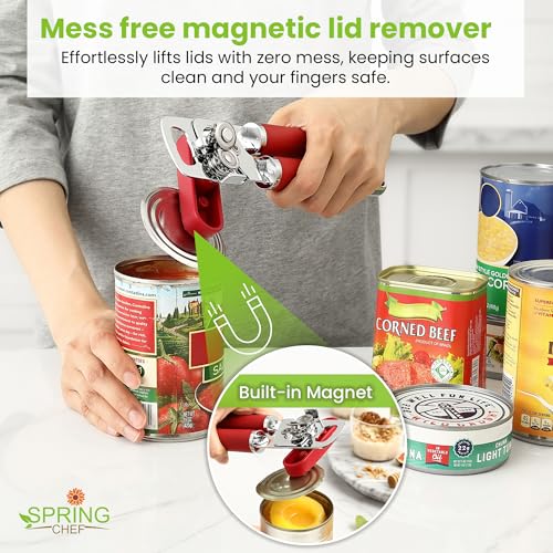 Stainless Steel Manual Can Opener with Soft Grip Handles