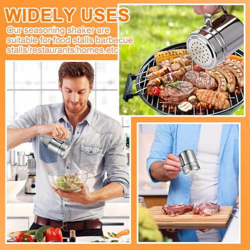 6 Pcs Stainless Steel Salt and Pepper Shakers (6oz)