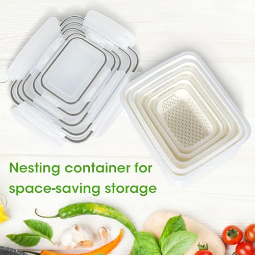 4 Pack Fruit Storage Containers for Fridge Berry Keeper Produce Saver (4 Pack Produce Savers)