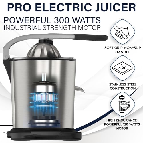 Power Pro Premium Electric Citrus Juicer (Stainless Steel / Pro XL Size)