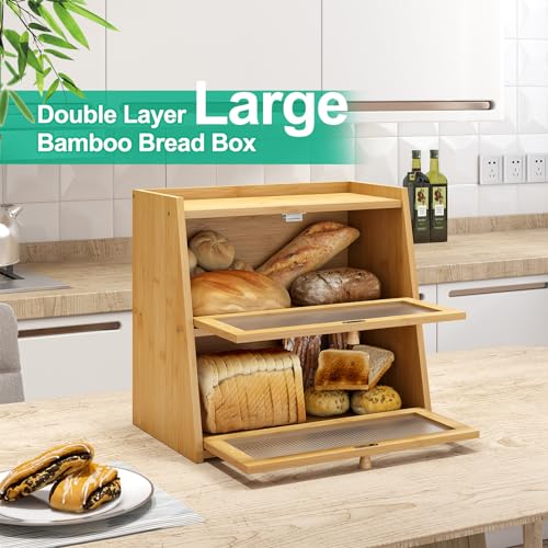 2 Tier Bamboo Bread Box (Natural / Large-2_Tier)