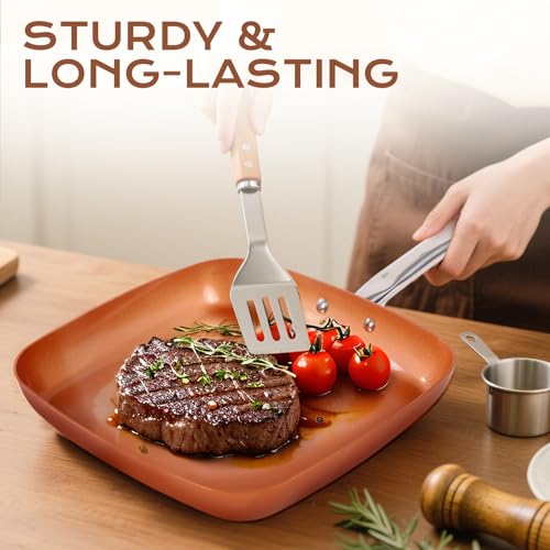 Non Stick Copper Square Frying Pan (12 Inch)