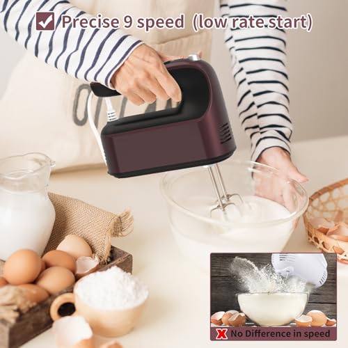 9 Speed Digital Hand Mixer Electric (Grape Purple)