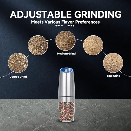 Rechargeable Electric Salt And Pepper Grinder Set (Silver-Single)