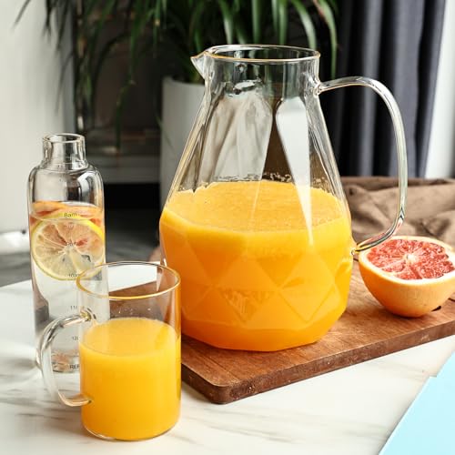 Glass Pitcher with Lid (128oz Diamond)