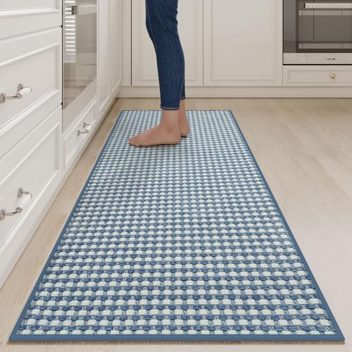 Long Kitchen Runner Rugs Kitchen Mat Non Slip Washable Blue 24"x71" (2 Sq Ft)