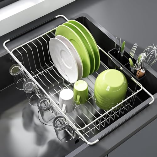 Dish Drying Rack in Sink (Silver / For 12"-30"w Sink)