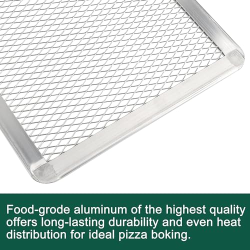 Pizza Screen 8 x 12 Inch 2 Pack Rectangular Aluminum Pizza Pan Restaurant (2 Count)