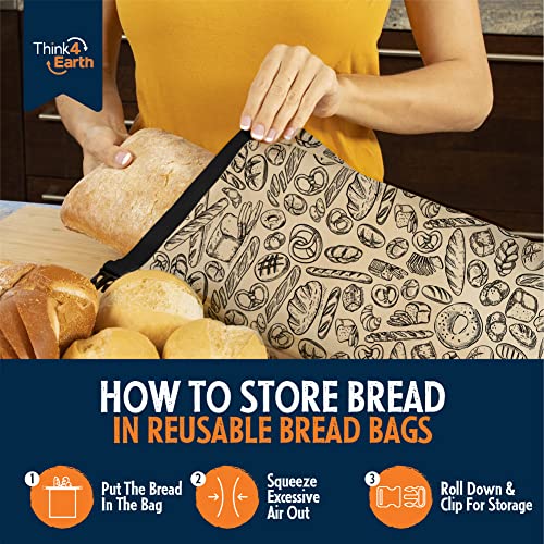 Premium Brown Reusable Bread Bags for Homemade Bread