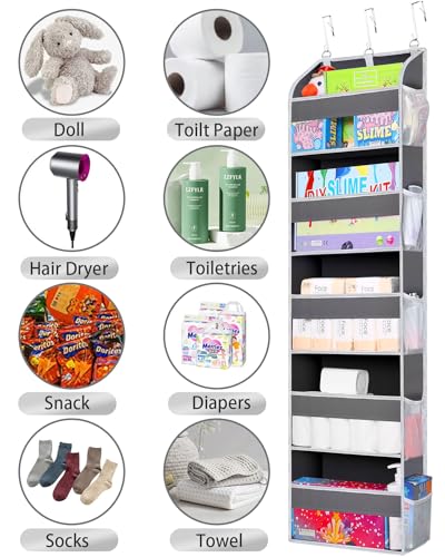 2 Pack Over the Door Storage Organizer (2 Pack / A Dark Gray)