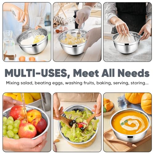 Mixing Bowls Salad Bowls with Airtight Lids (Black / Airtight Lids)