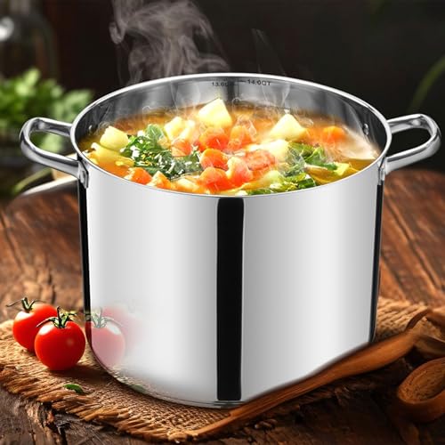 14 QT Stainless Steel Large Stock Pot (14 Quarts)