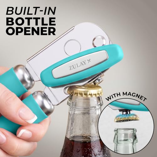 Stainless Steel Swing Open Manual Can Opener Comfortable Grip (Dusty Blue / Swing Open)