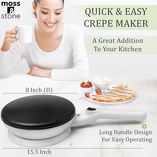 Cordless Electric Crepe Maker (8 Inch Cordless / Cordless / White)