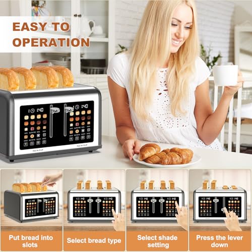 4 Slice Toaster Touch Screen (Grey)