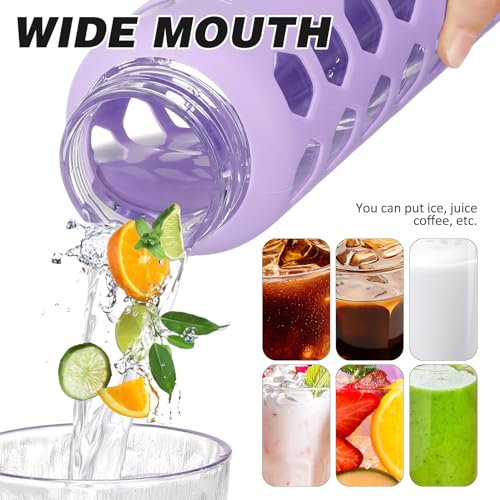 Glass Water Bottle (Purple / 24 Ounces)