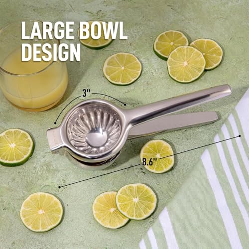 Lemon Squeezer Stainless Steel with Premium Quality Heavy Duty Solid Metal Squeezer Bowl