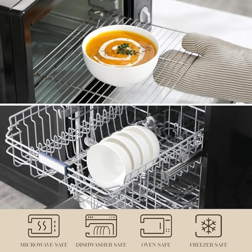 26 Oz White Ceramic Soup Bowls of 4 (White / 26OZ (4PCS ))