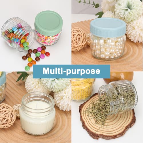 Glass Regular Mouth Mason Jars (Colorful Cover 4oz 8pack)