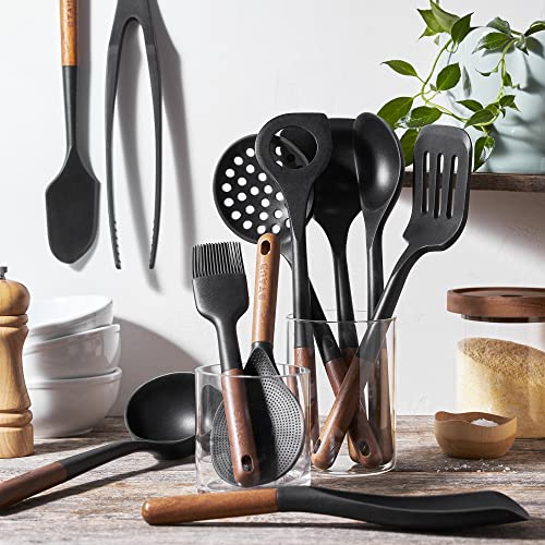Silicone with Wood Handle 11 (11-pc / Matte Black)