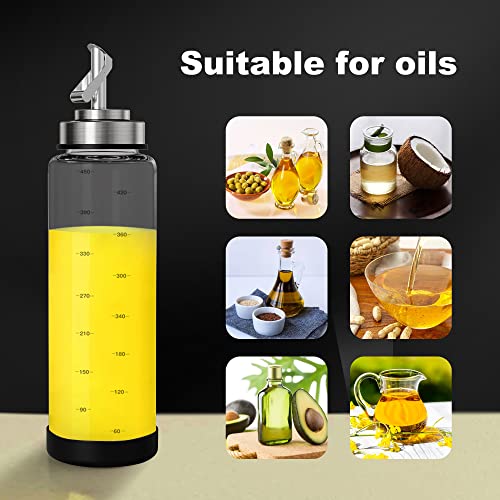 Glass Olive Oil Dispenser Bottle (Silver)