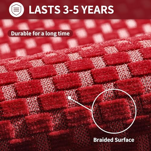 Kitchen Rugs Kitchen Mats for Floor Non Slip Washable Red 17"x30" (Red / 17"x30")