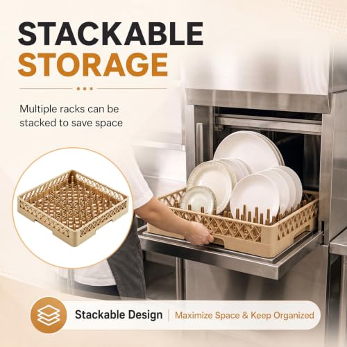 1 Pack Commercial Dishwasher Tray Rack (Yellow / Peg Dish)
