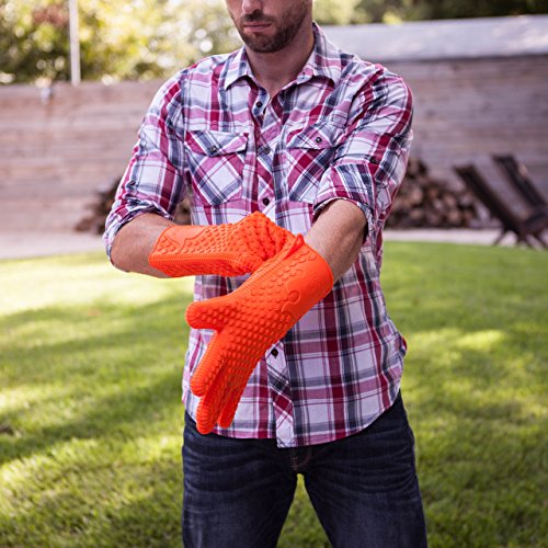 Ekogrips Premium Heat Resistant BBQ Grilling Gloves for Indoor and Outdoor Cooking (XX-Large / Orange)
