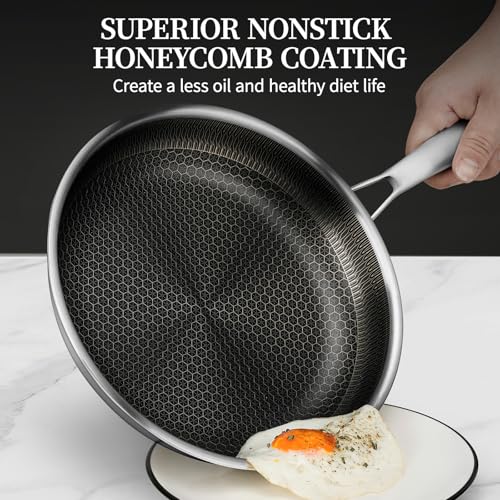 8" Stainless Steel Frying Pan with Lid (8 Inch)