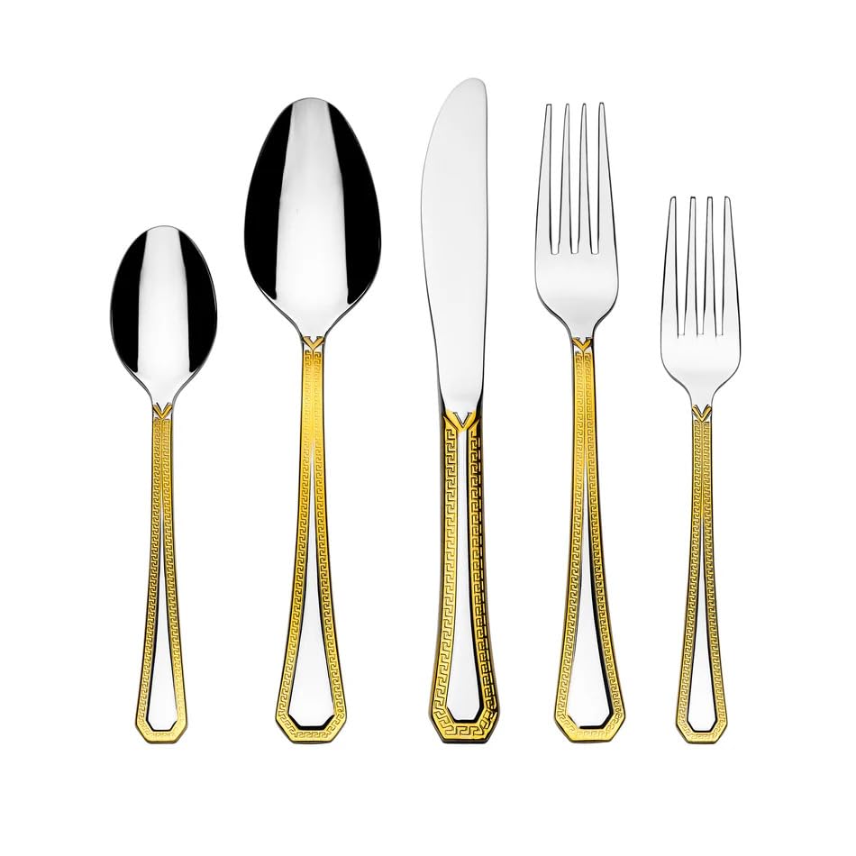 80 Pieces Vintage Gold Dinnerware and 18 (80 Piece Service for 8)
