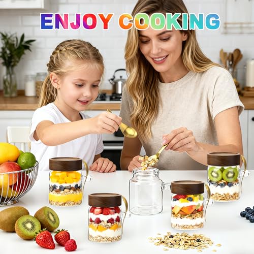 10 oz Glass Jars Set of 2 (10oz/300ml-2 pack-with spoon)