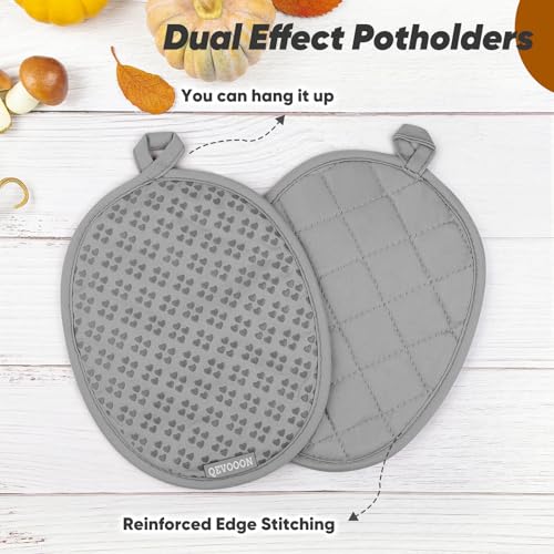 Oven Mitts and Pot Holders 4 Sets (Gray)