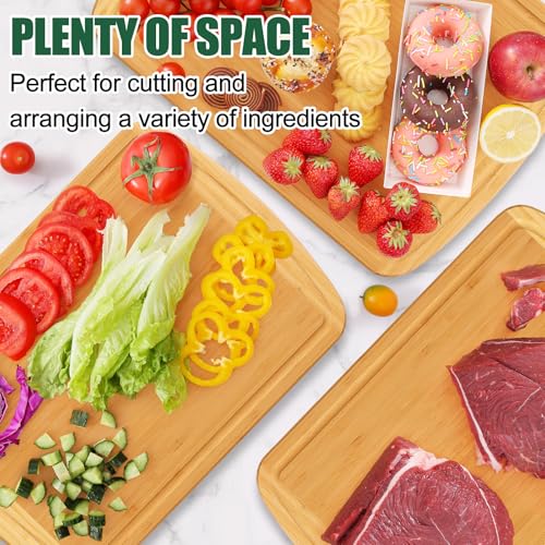 Extra Large Bamboo Cutting Boards for Kitchen (Two-Tone / 18"L x 12.5"W)
