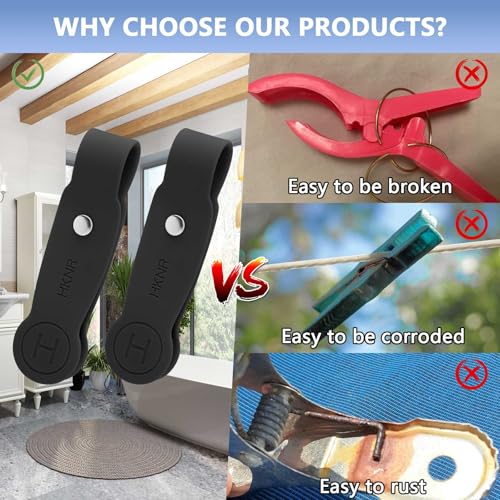 2 Pcs Strong Magnetic Towel Clips for Kitchen (Standard / 2 Pcs Black)
