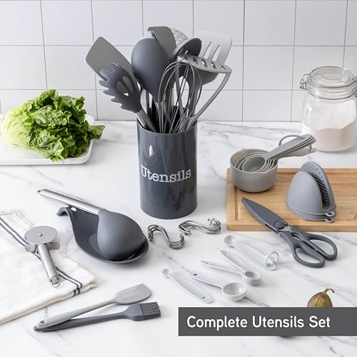 Silicone Cooking Utensils (Gray / 38 Piece)