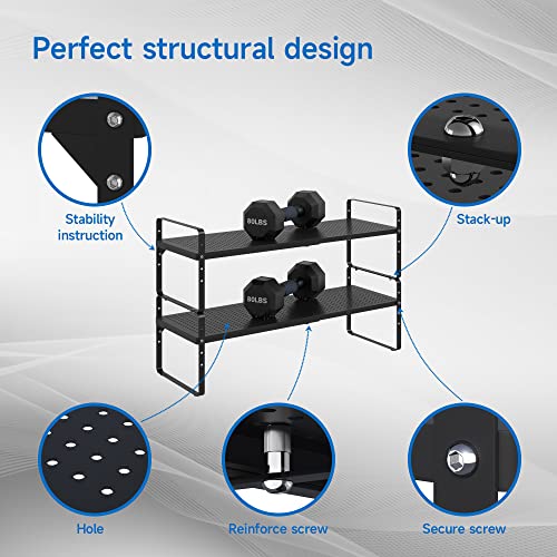 Expandable Cabinet Shelf Organizer Adjustable Metal Spice Rack Stackable Freestanding Counter Storage Shelves for Kitchen Cabinet Under Sink Office Desk