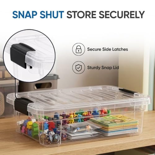 13.7 Quart Clear Plastic Storage Bin with Lid (13.7 Quart)