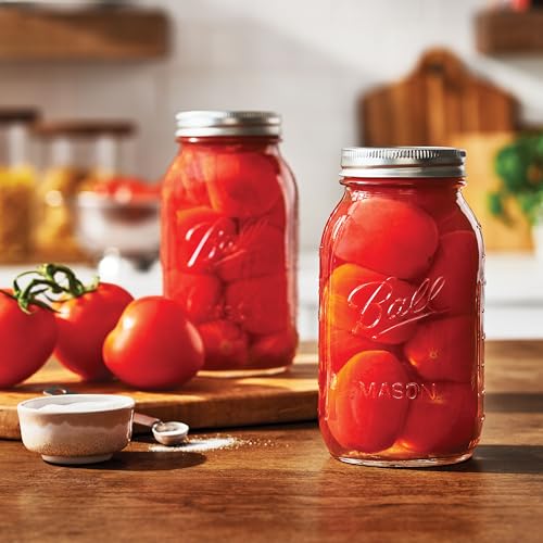 Regular Mouth Glass Mason Jars with Lids and Bands (Clear / 32 Oz (Pack of 4))